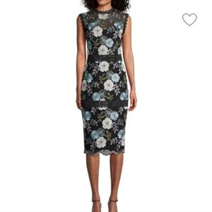 Bronx and Banco Palette Floral-Embroidered Sheath Dress